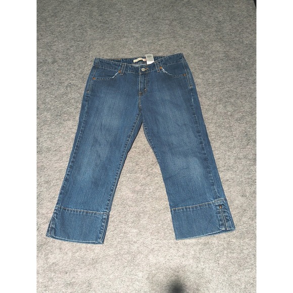 Levi's 515 Jeans Women's Size 10 Blue Denim Dark Wash Capri - Picture 1 of 8